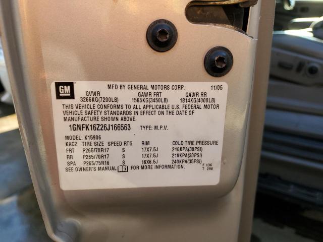 Photo 10 from auction – 2006 CHEVROLET SUBURBAN K with VIN 1GNFK16Z26J166563