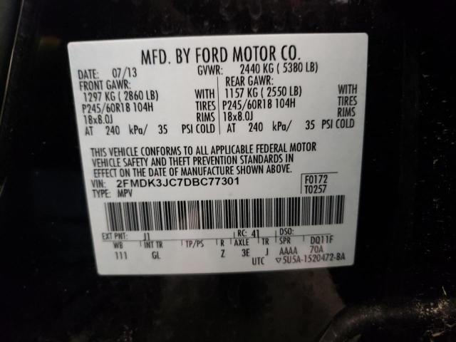 Photo 10 from auction – 2013 FORD EDGE SEL with VIN 2FMDK3JC7DBC77301