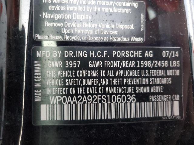 Photo 10 from auction – 2015 PORSCHE 911 CARRER with VIN WP0AA2A92FS106036