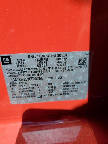 Photo 10 from auction – 2016 CHEVROLET SILVERADO with VIN 1GC1KWE89GF290388