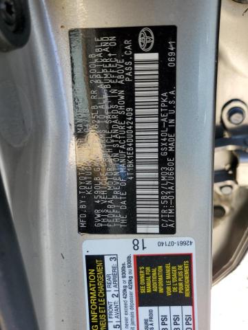 Photo 10 from auction – 2013 TOYOTA AVALON BAS with VIN 4T1BK1EB4DU042409
