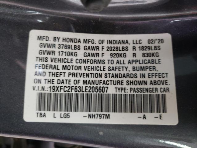Photo 10 from auction – 2020 HONDA CIVIC LX with VIN 19XFC2F63LE205607