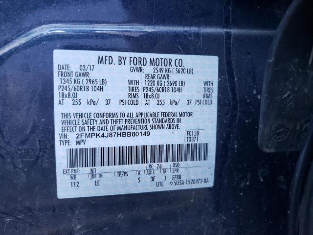 Photo 10 from auction – 2017 FORD EDGE SEL with VIN 2FMPK4J87HBB80149