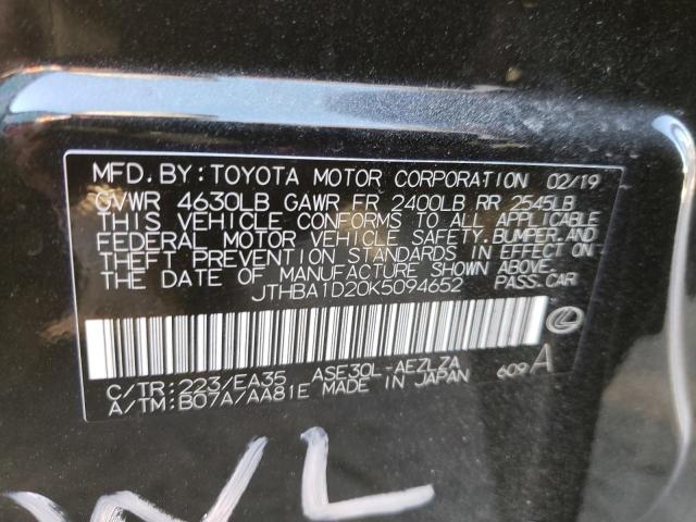 Photo 10 from auction – 2019 LEXUS IS 300 with VIN JTHBA1D20K5094652