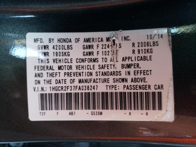 Photo 10 from auction – 2015 HONDA ACCORD LX with VIN 1HGCR2F37FA038247