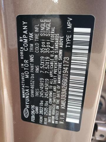 Photo 10 from auction – 2016 HYUNDAI TUCSON LIM with VIN KM8J33A26GU194173