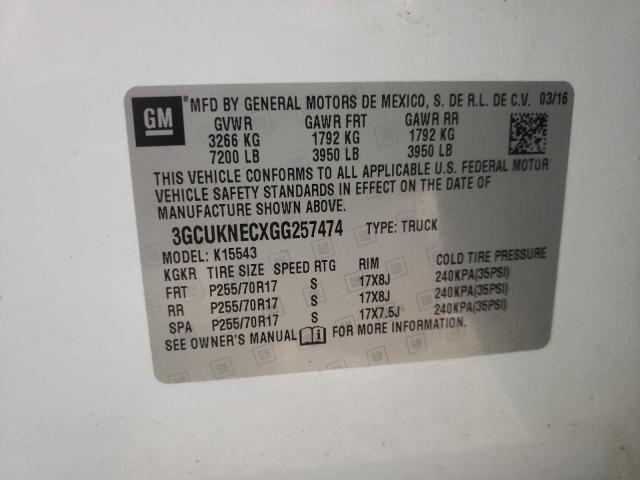 Photo 10 from auction – 2016 CHEVROLET SILVERADO with VIN 3GCUKNECXGG257474