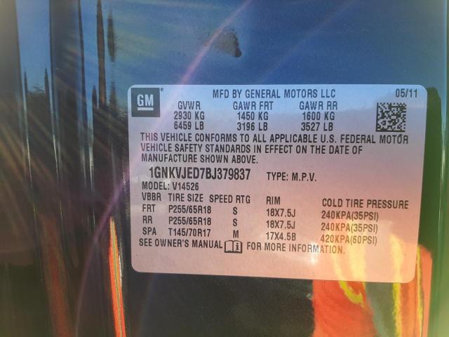 Photo 10 from auction – 2011 CHEVROLET TRAVERSE L with VIN 1GNKVJED7BJ379837