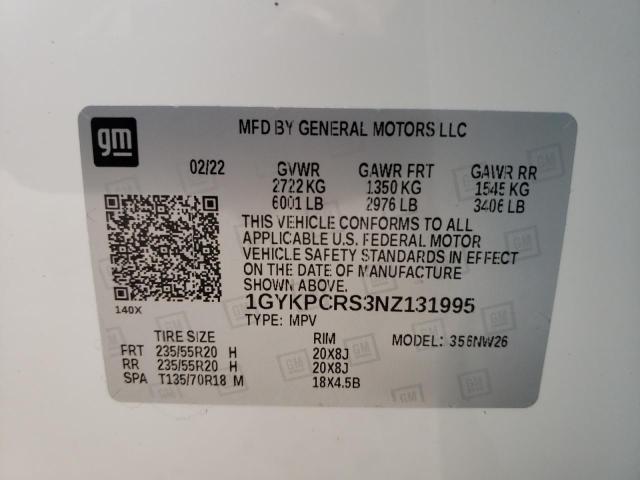 Photo 10 from auction – 2022 CADILLAC XT6 PREMIU with VIN 1GYKPCRS3NZ131995