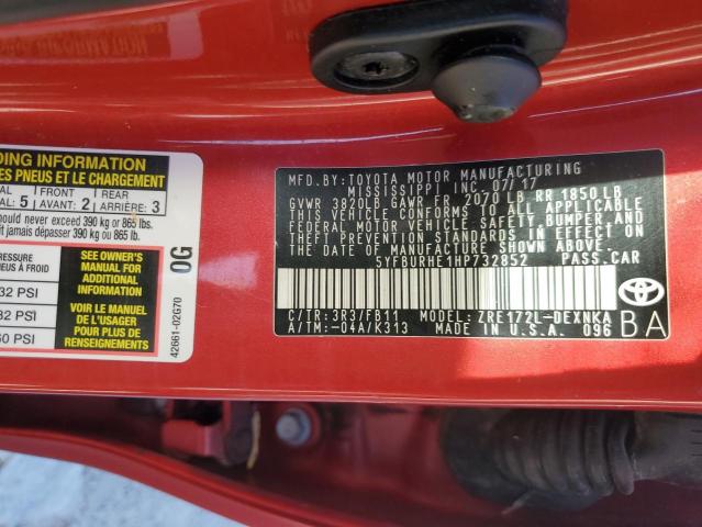 Photo 10 from auction – 2017 TOYOTA COROLLA L with VIN 5YFBURHE1HP732852