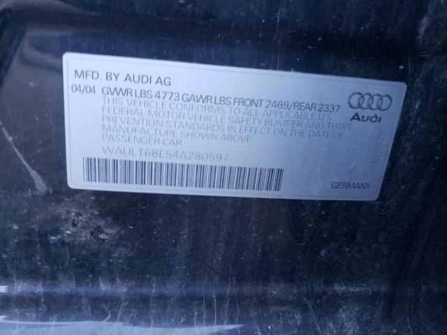 Photo 10 from auction – 2004 AUDI A4 3.0 QUA with VIN WAULT68E54A280597