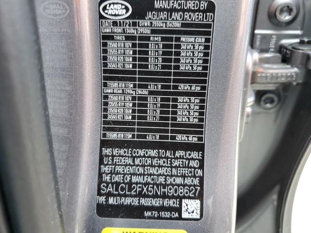 Photo 10 from auction – 2022 LAND ROVER DISCOVERY with VIN SALCL2FX5NH908627