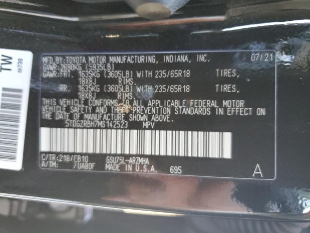 Photo 10 from auction – 2021 TOYOTA HIGHLANDER with VIN 5TDGZRBH7MS142523
