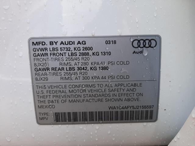 Photo 10 from auction – 2018 AUDI SQ5 PRESTI with VIN WA1C4AFY5J2155597