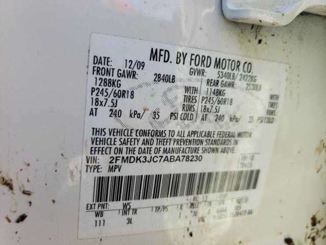 Photo 10 from auction – 2010 FORD EDGE SEL with VIN 2FMDK3JC7ABA78230