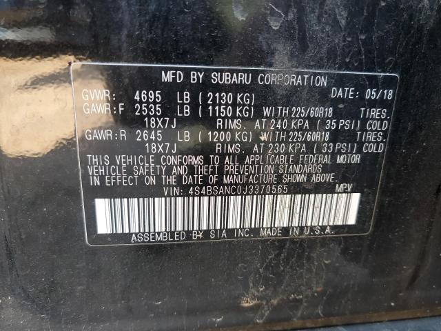 Photo 10 from auction – 2018 SUBARU OUTBACK 2. with VIN 4S4BSANC0J3370565