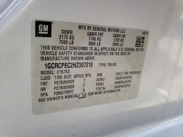 Photo 10 from auction – 2017 CHEVROLET SILVERADO with VIN 1GCRCPEC2HZ307218
