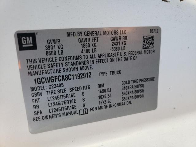 Photo 10 from auction – 2012 CHEVROLET EXPRESS G2 with VIN 1GCWGFCA8C1192912