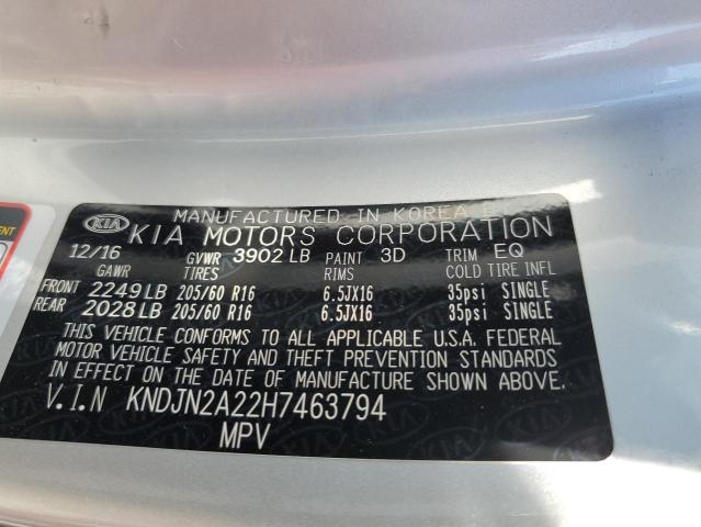 Photo 10 from auction – 2017 KIA SOUL with VIN KNDJN2A22H7463794
