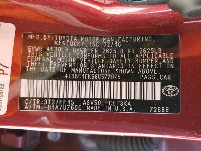 Photo 10 from auction – 2016 TOYOTA CAMRY LE with VIN 4T1BF1FK6GU577975