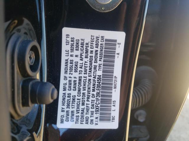 Photo 10 from auction – 2020 HONDA CIVIC EX with VIN 19XFC1F39LE004584