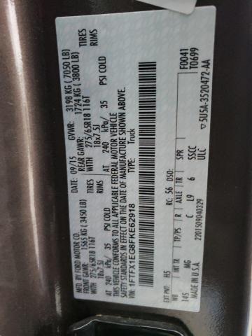 Photo 10 from auction – 2015 FORD F150 SUPER with VIN 1FTFX1EG8FKE62918