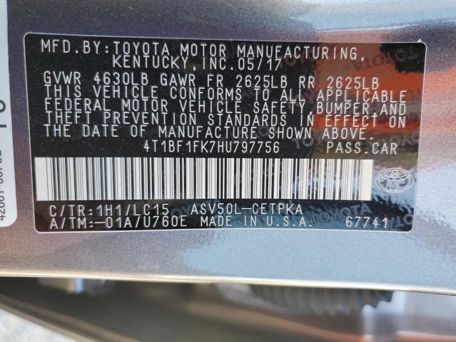 Photo 10 from auction – 2017 TOYOTA CAMRY LE with VIN 4T1BF1FK7HU797756