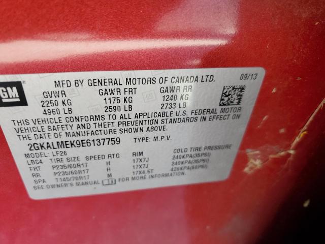 Photo 10 from auction – 2014 GMC TERRAIN SL with VIN 2GKALMEK9E6137759