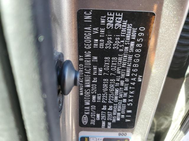 Photo 10 from auction – 2011 KIA SORENTO BA with VIN 5XYKT4A26BG088590