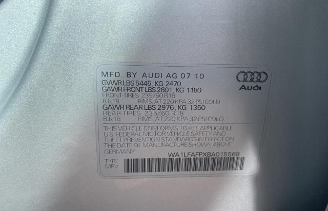 Фото 10 с аукциона – 2011 AUDI Q5 PREMIUM с VIN WA1LFAFPXBA015568
