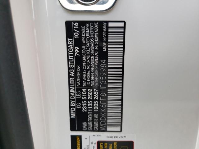 Photo 10 from auction – 2017 MERCEDES-BENZ E 400 with VIN WDDKK6FF8HF359984