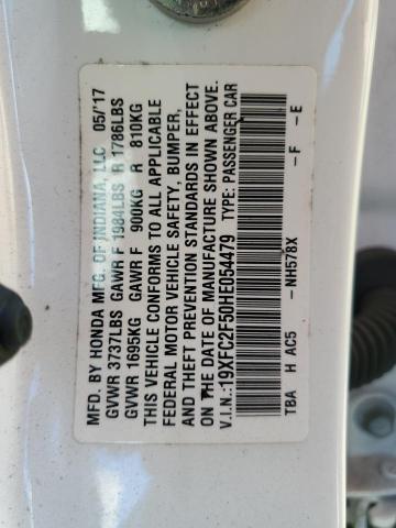 Photo 10 from auction – 2017 HONDA CIVIC LX with VIN 19XFC2F50HE054479