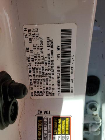 Photo 10 from auction – 2014 HONDA CR-V EXL with VIN 5J6RM3H76EL045510