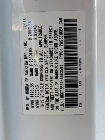 Photo 10 from auction – 2015 HONDA ACCORD EXL with VIN 1HGCT2B81FA003500