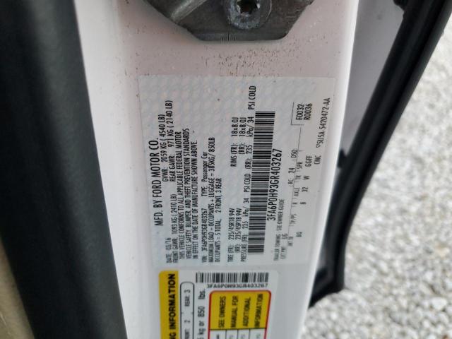 Photo 10 from auction – 2016 FORD FUSION SE with VIN 3FA6P0H93GR403267