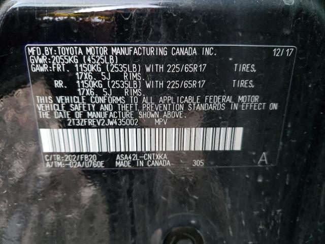 Photo 10 from auction – 2018 TOYOTA RAV4 LE with VIN 2T3ZFREV2JW435002