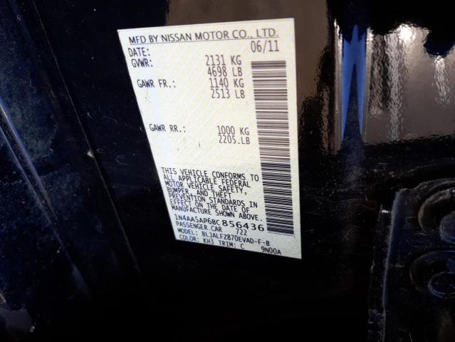 Photo 10 from auction – 2011 NISSAN MAXIMA S with VIN 1N4AA5AP6BC856436