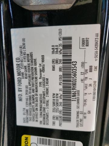 Photo 10 from auction – 2018 LINCOLN CONTINENTA with VIN 1LN6L9HK0J5603543