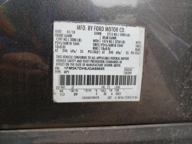 Photo 10 from auction – 2018 FORD EXPLORER X with VIN 1FM5K7DH8JGA88695