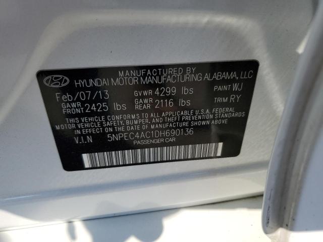 Photo 10 from auction – 2013 HYUNDAI SONATA SE with VIN 5NPEC4AC1DH690136