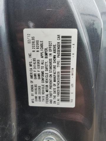 Photo 10 from auction – 2012 HONDA ACCORD EX with VIN 1HGCS1B74CA008836