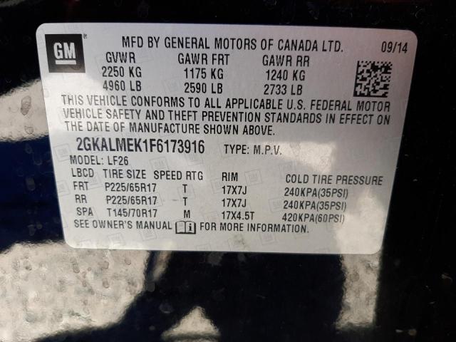Photo 10 from auction – 2015 GMC TERRAIN SL with VIN 2GKALMEK1F6173916