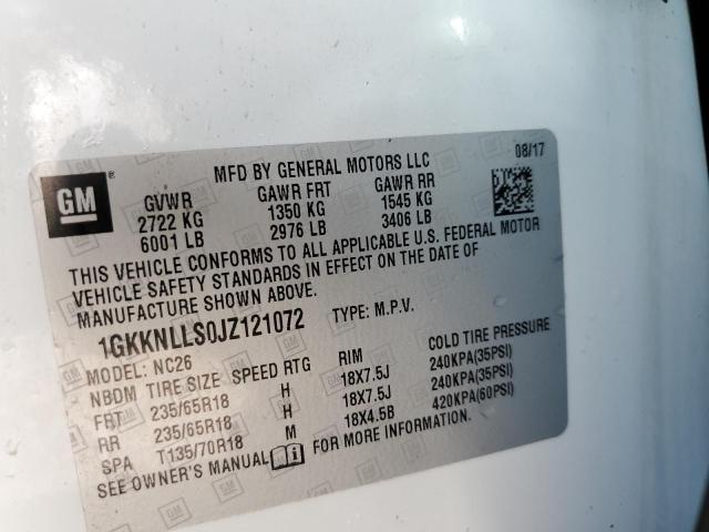 Photo 10 from auction – 2018 GMC ACADIA SLE with VIN 1GKKNLLS0JZ121072