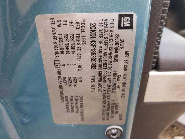 Photo 10 from auction – 2008 PONTIAC TORRENT with VIN 2CKDL43F186339992
