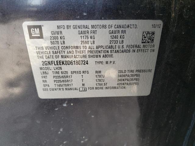 Photo 10 from auction – 2013 CHEVROLET EQUINOX LT with VIN 2GNFLEEK0D6180724