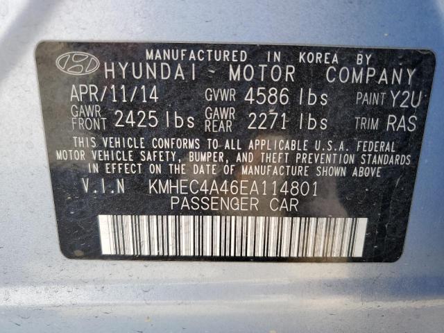 Photo 10 from auction – 2014 HYUNDAI SONATA HYB with VIN KMHEC4A46EA114801