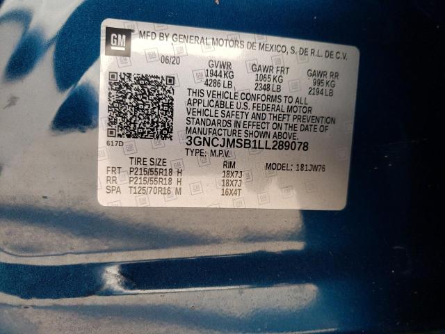 Photo 10 from auction – 2020 CHEVROLET TRAX PREMI with VIN 3GNCJMSB1LL289078