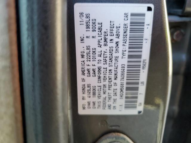 Photo 10 from auction – 2007 HONDA ACCORD EX with VIN 1HGCM56817A066493