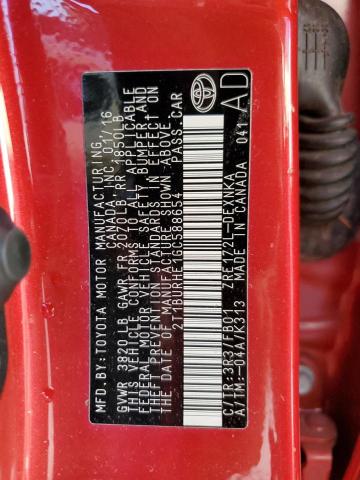 Photo 10 from auction – 2016 TOYOTA COROLLA L with VIN 2T1BURHE1GC588654