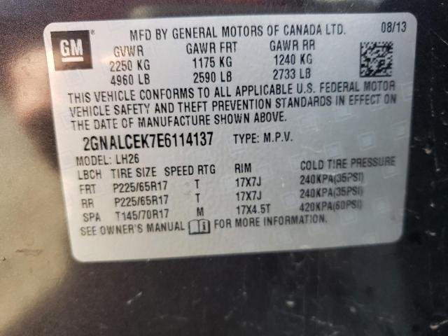 Photo 10 from auction – 2014 CHEVROLET EQUINOX LT with VIN 2GNALCEK7E6114137